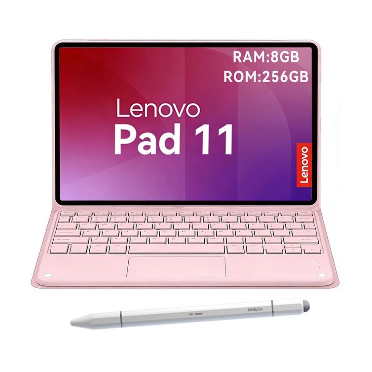 Tablet Lenovo Pad 11 2025 8+256GB 11" WIFI 2.5K-Gris+Teclado Rosa+Lápiz táctil
