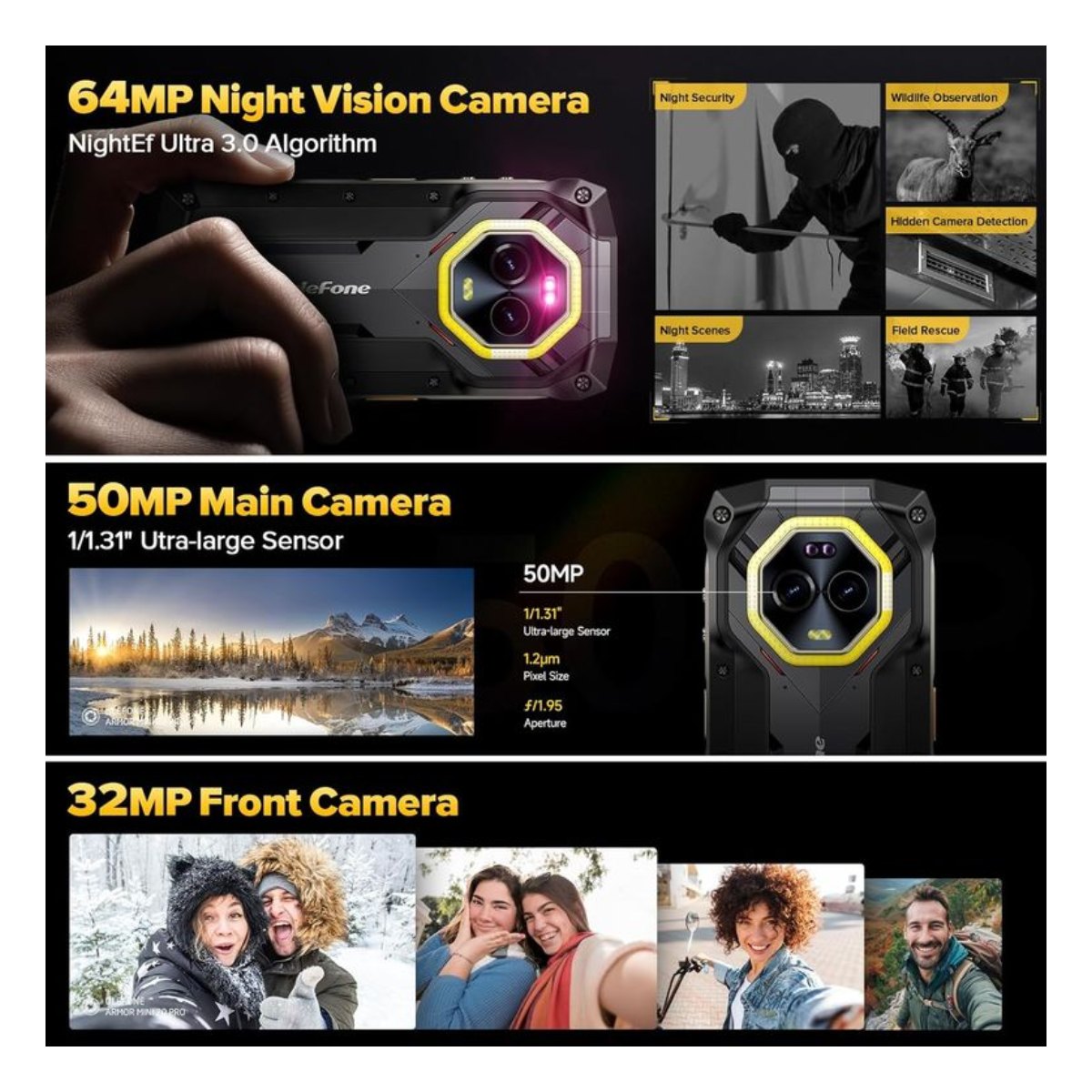 Ulefone Armor Mini 20 Pro 5G Celular 16GB+256GB -Negro