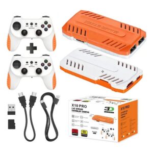 X10 PRO Retro Game Stick con más de 50000 juegos 4K HDMI HD Plug con 2 controladores