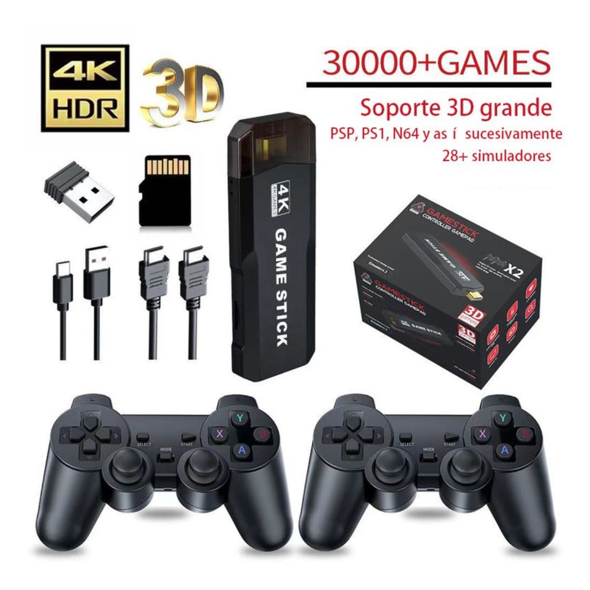 X2 plus 4k retro Game stick videojuego doméstico de alta definición.