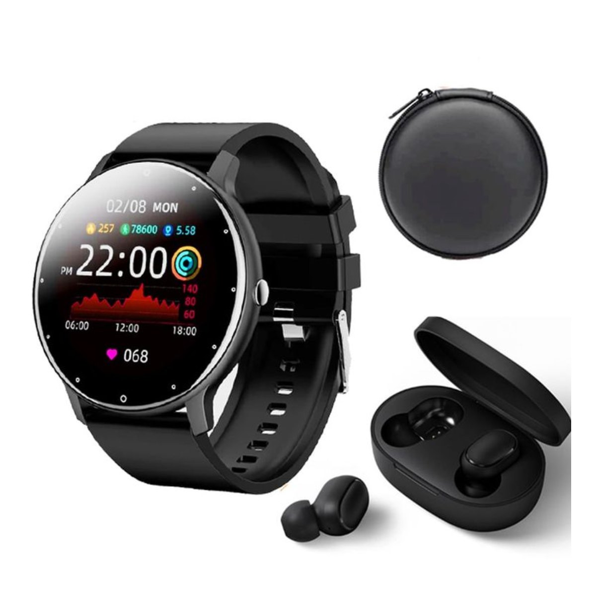 Xiaomi Airdots 2 Tws Audífonos y Toumi Fit 2-B Reloj inteligente y Estuche