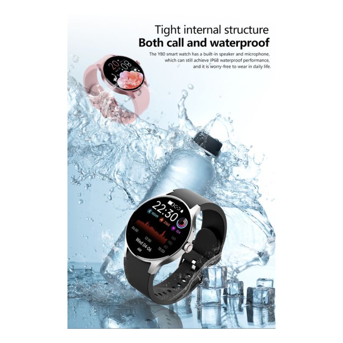 Y80 reloj inteligente deportivo Negro + Redmi Buds 4 Lite - Negro