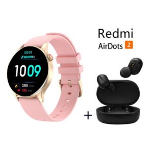 Y85 reloj inteligente deportivo + combo Redmi AirDots 2 - Rosado