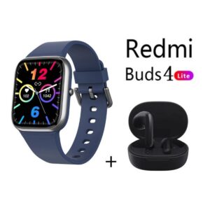 Y9PRO reloj inteligente Azul + xiaomi Redmi Buds 4 Lite - Negro