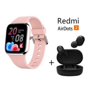 Y9PRO reloj inteligente deportivo + combo Redmi AirDots 2 - Rosa