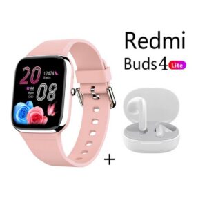 Y9PRO reloj inteligente Rosado + xiaomi Redmi Buds 4 Lite - Blanco