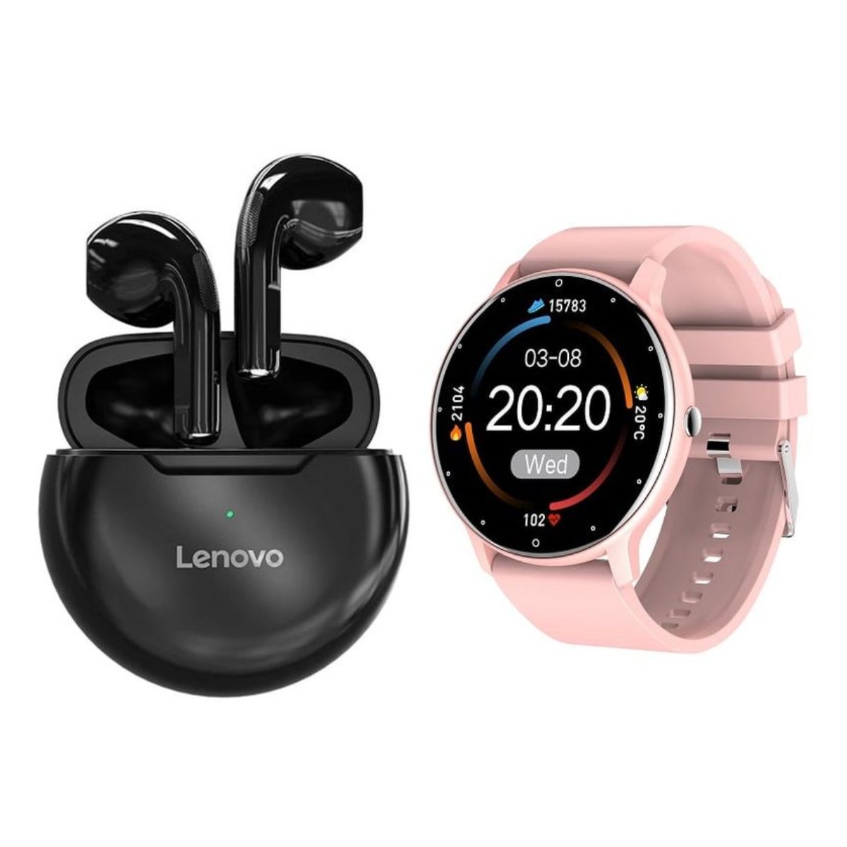 ZL02D reloj inteligente deportivo + combo Lenovo HT38-Rosa